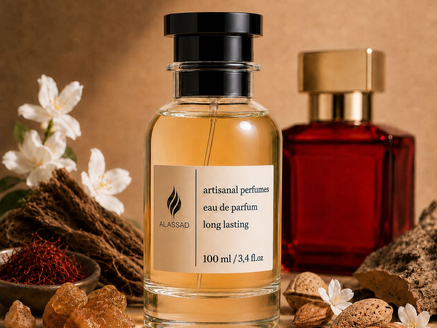 Perfume Al Assad junto a la fragancia original